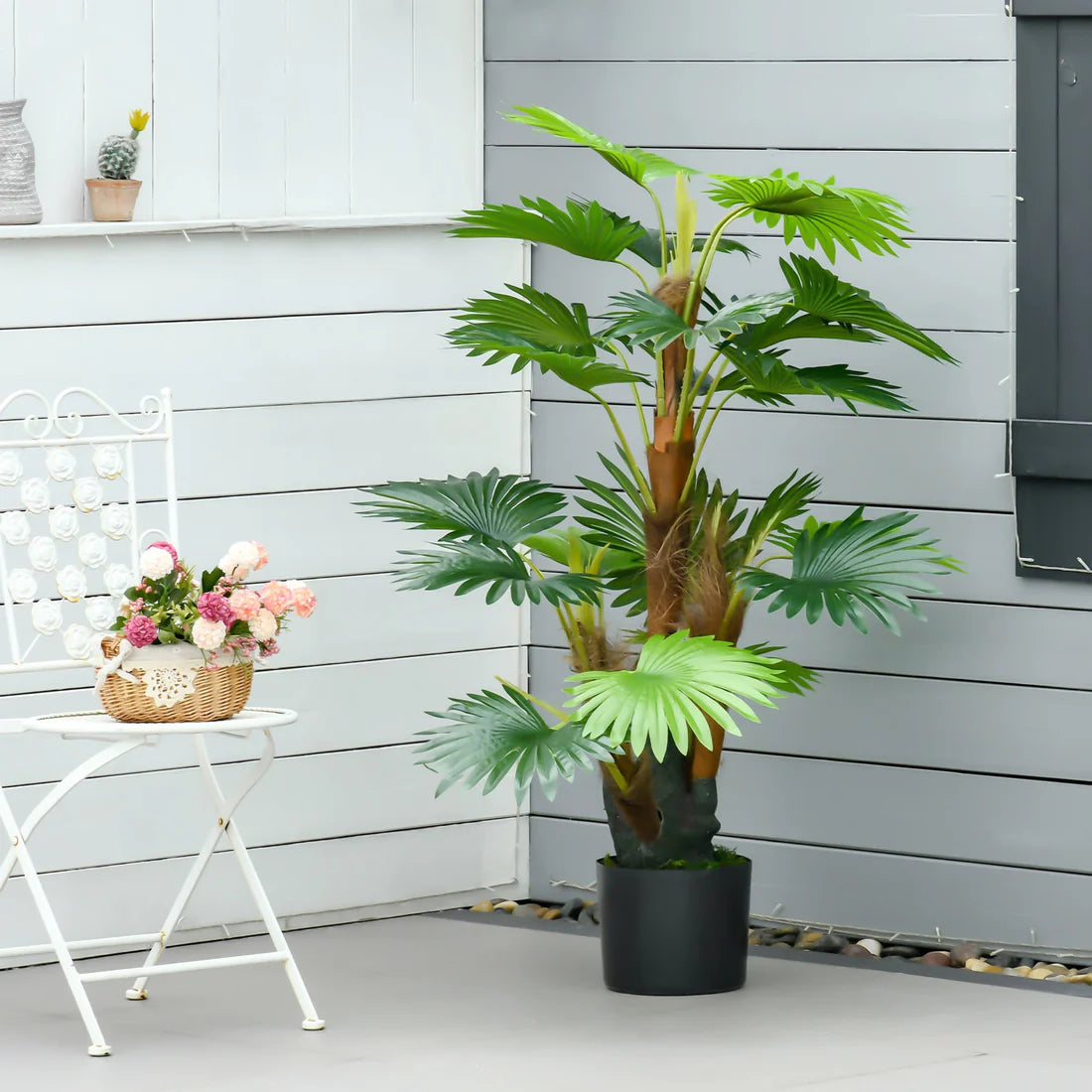 4 Ft Artificial Tropical Palm Tree – Realistic Greenery for Home &amp; Office Decor